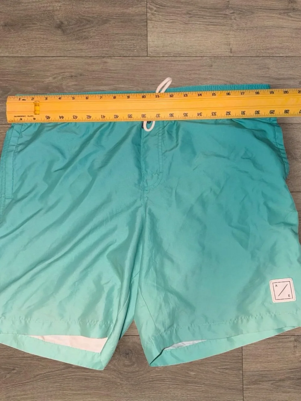 American Eagle Men’s Aqua Swim Trunks Drawstring Board Shorts